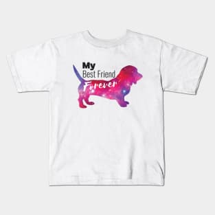 BFF: My Best Friend is a Basset Hound Dog Space Kids T-Shirt